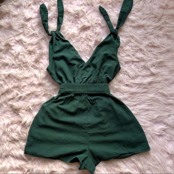 Dolls Kill belted v neck romper - Picture 2 of 2